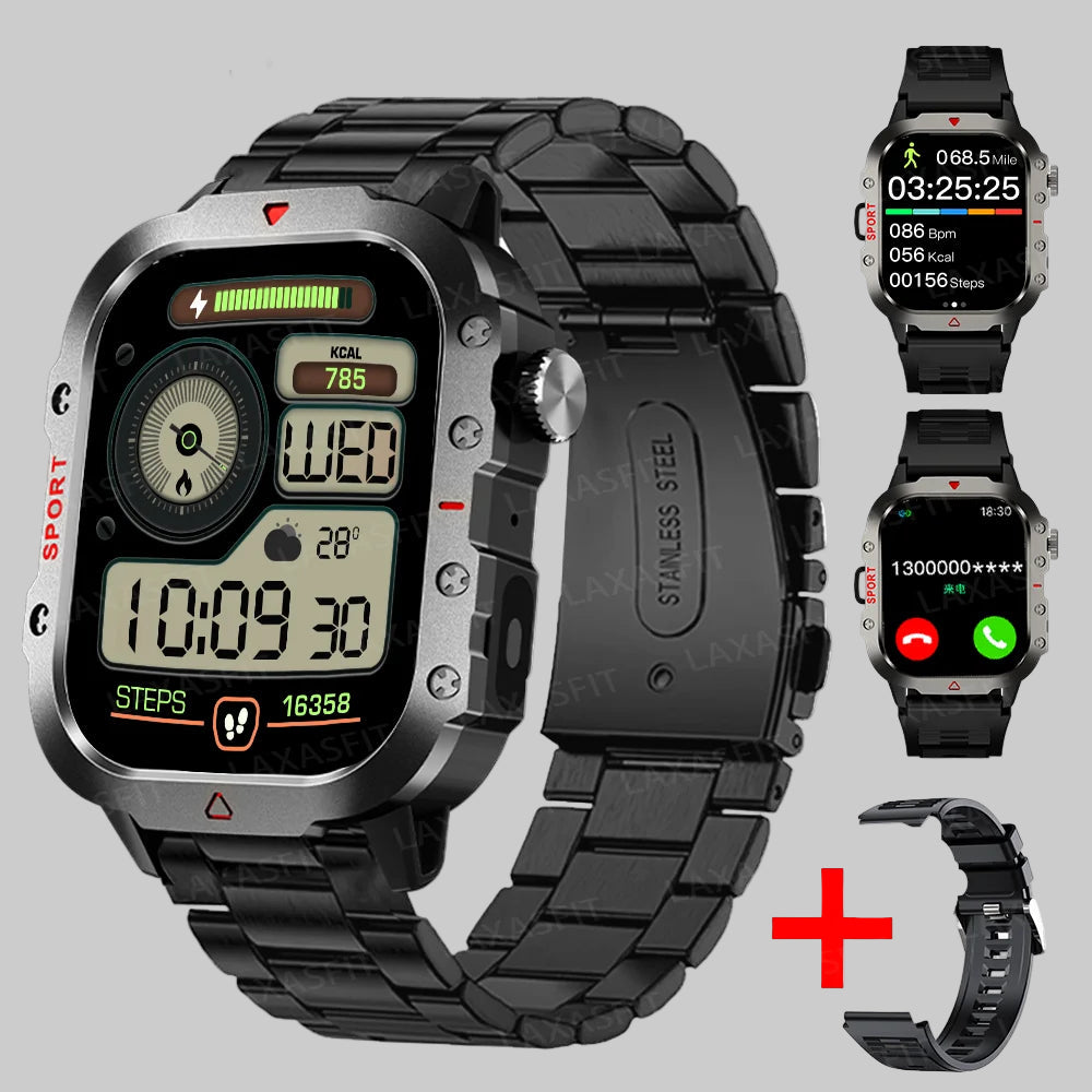 Men Sports Smart Watch 1.71 Screen Blood Oxygen Bluetooth Talking Watch Multi Sport LED Flashlight Outdoor Smart Watch