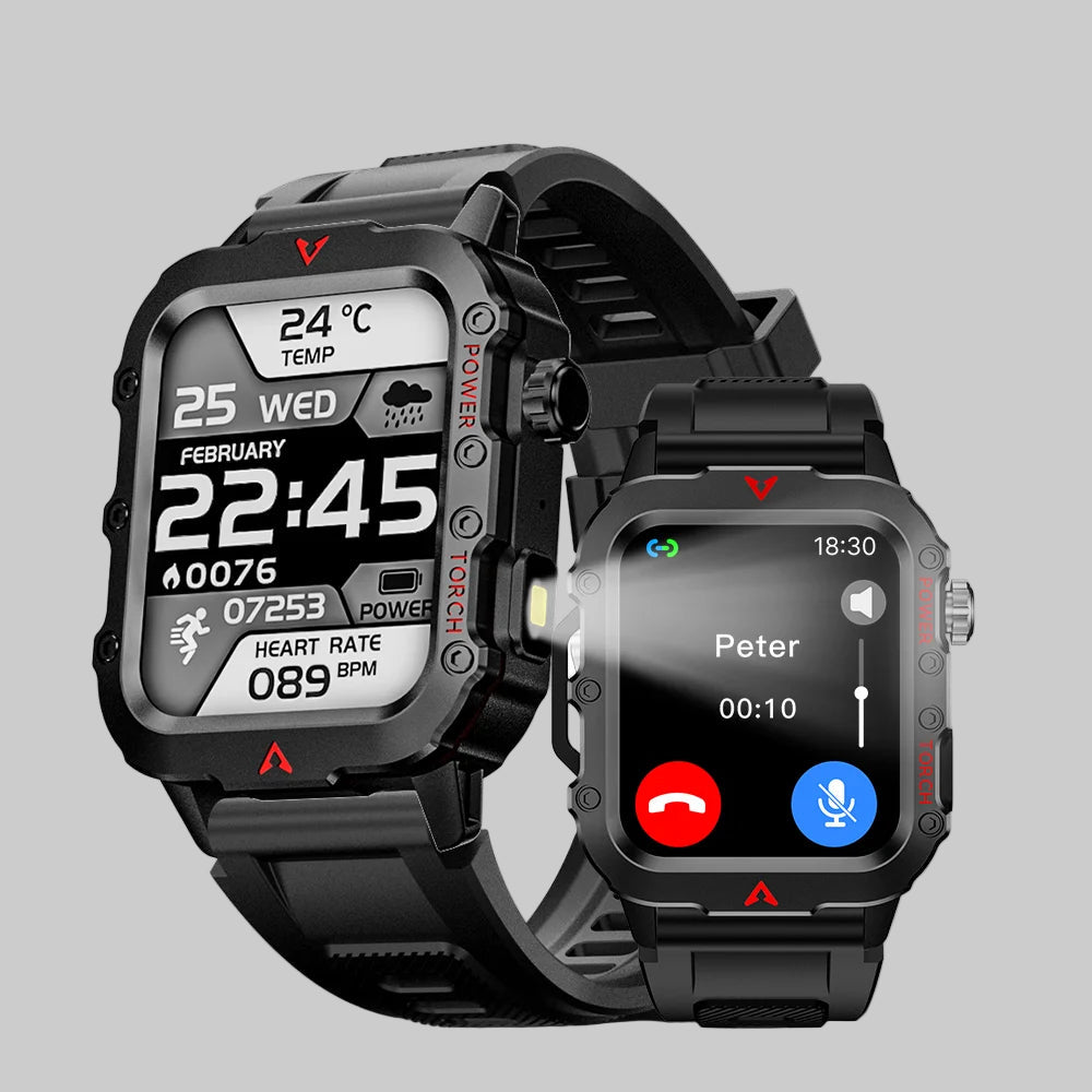 Men Sports Smart Watch 1.71 Screen Blood Oxygen Bluetooth Talking Watch Multi Sport LED Flashlight Outdoor Smart Watch